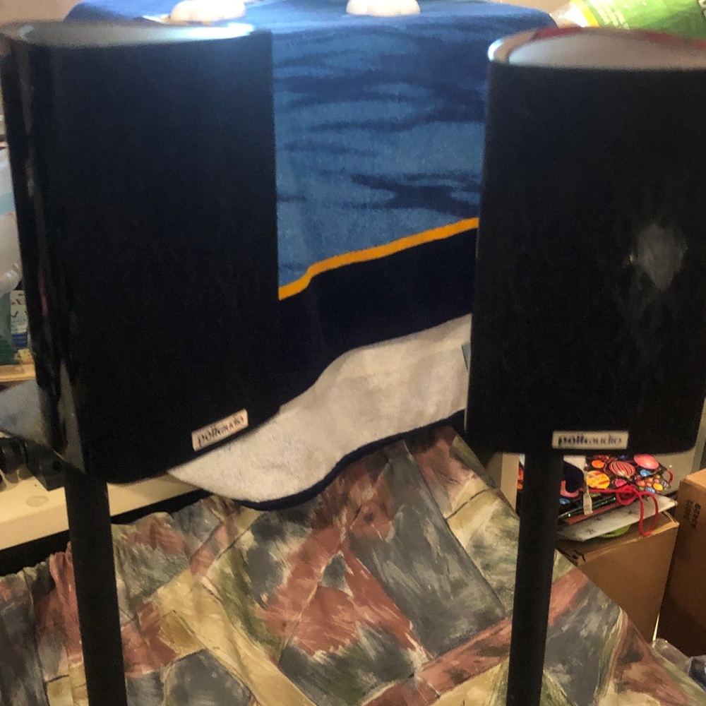 adidas Black Speaker Stands with Logo